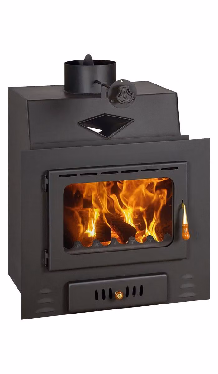 Inserto per caminetto PRITY M | 13,5 kW | Efficienza A | Ø150 mm | Stufa a legna compatta | Inserto per riscaldamento caminetto