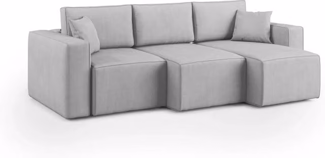 Divano 3 sedute Morfeo Divani.Store in tessuto grigio con imbottitura in piuma e coperture rimovibili, Larghezza: 245 cm