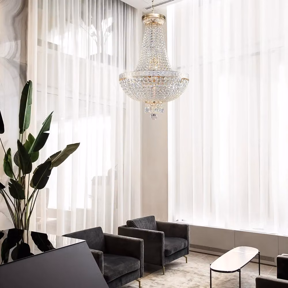 Lampadario a sospensione Bella Maytoni in cristallo e metallo color oro/ottone, 6xE14, diametro: 360 cm, H: 40 cm, regolabile in altezza – 2