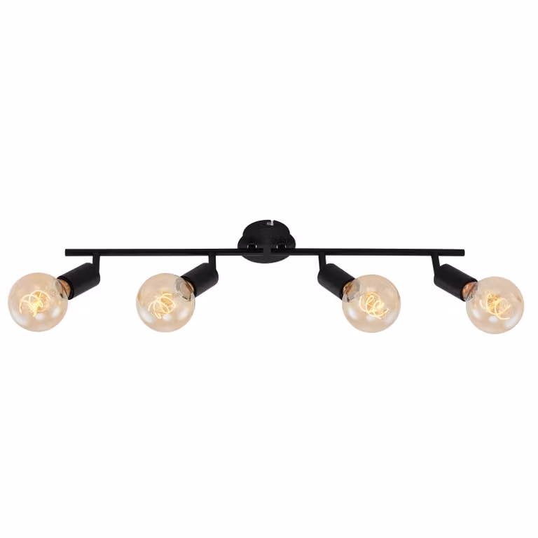 Lampada da soffitto faretto da soffitto orientabile girevole 4xE27 60W nero metallo Briloner