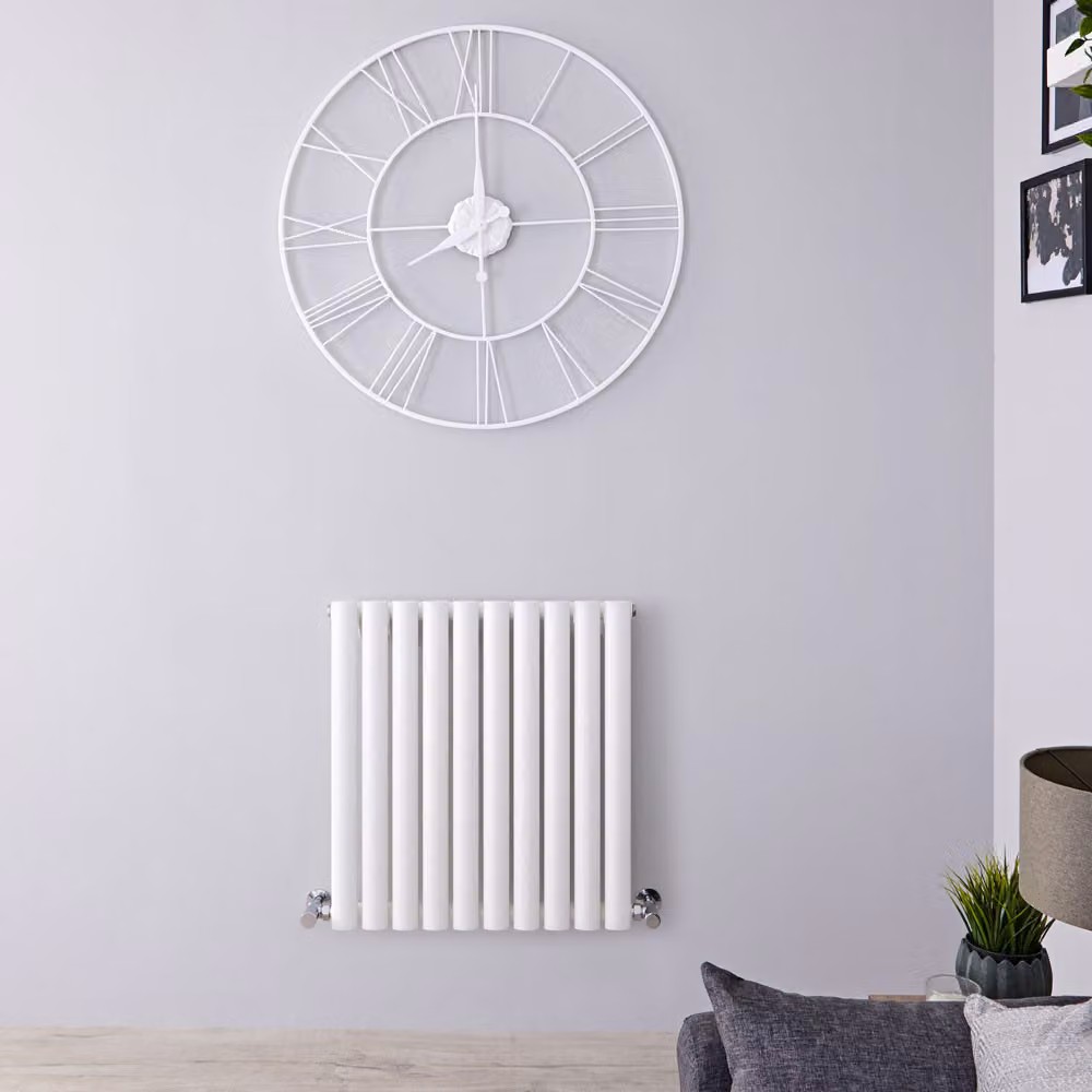 Radiatore Orizzontale Design Bianco 635x590mm 470W - Compatto - Stile Moderno - Revive