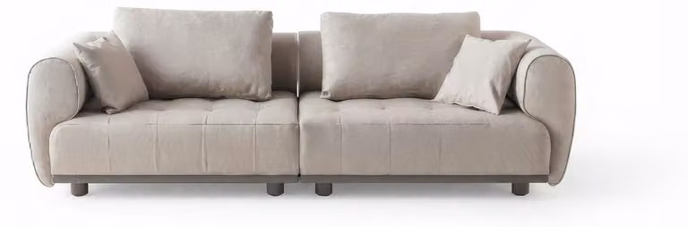 Sofa Modern Grau Bequem Couch Polstersofa Dreisitzer Wohnzimmer
