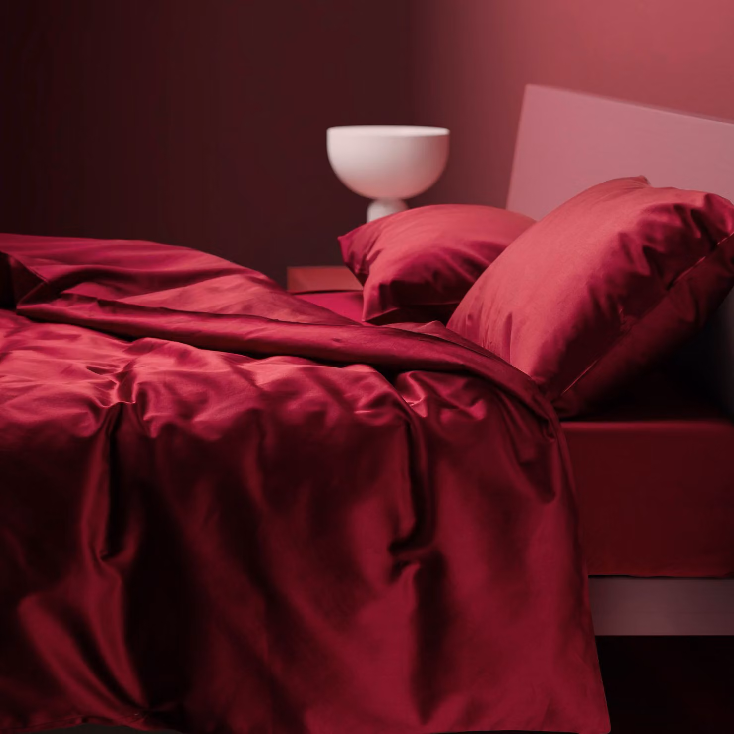 Copripiumino DaunenStep Oasi Deluxe in cotone pettinato rosso con chiusura a zip per adulti – 3