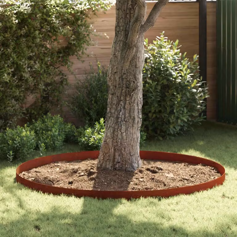 Set di 4 bordure per prato vidaXL in acciaio color ruggine, L: 450 cm, H: 15 cm