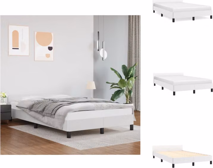 vidaXL Struttura letto con testata bianca 120x200 cm in Pelle finta - Letti e strutture letto