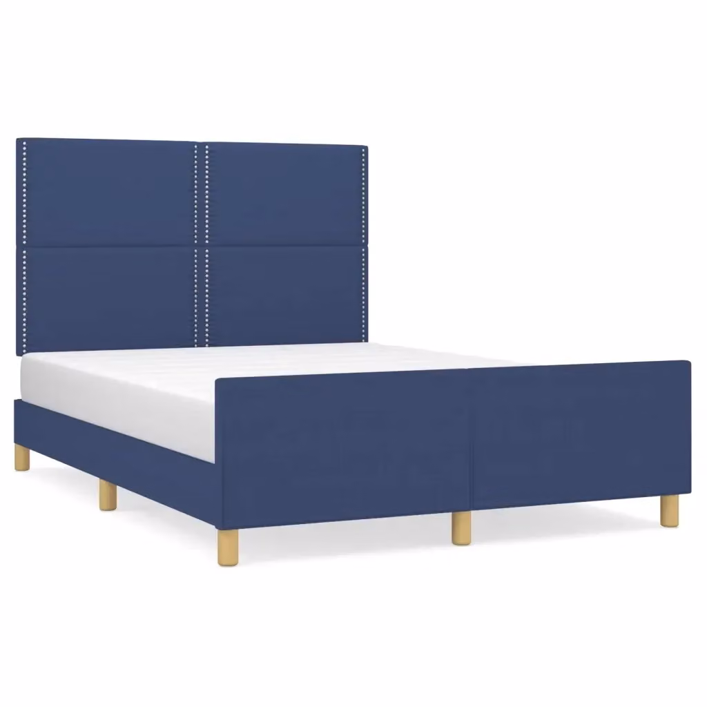 vidaXL Giroletto senza Materasso in Tessuto Blu L: 140 cm, P: 200 cm – 2