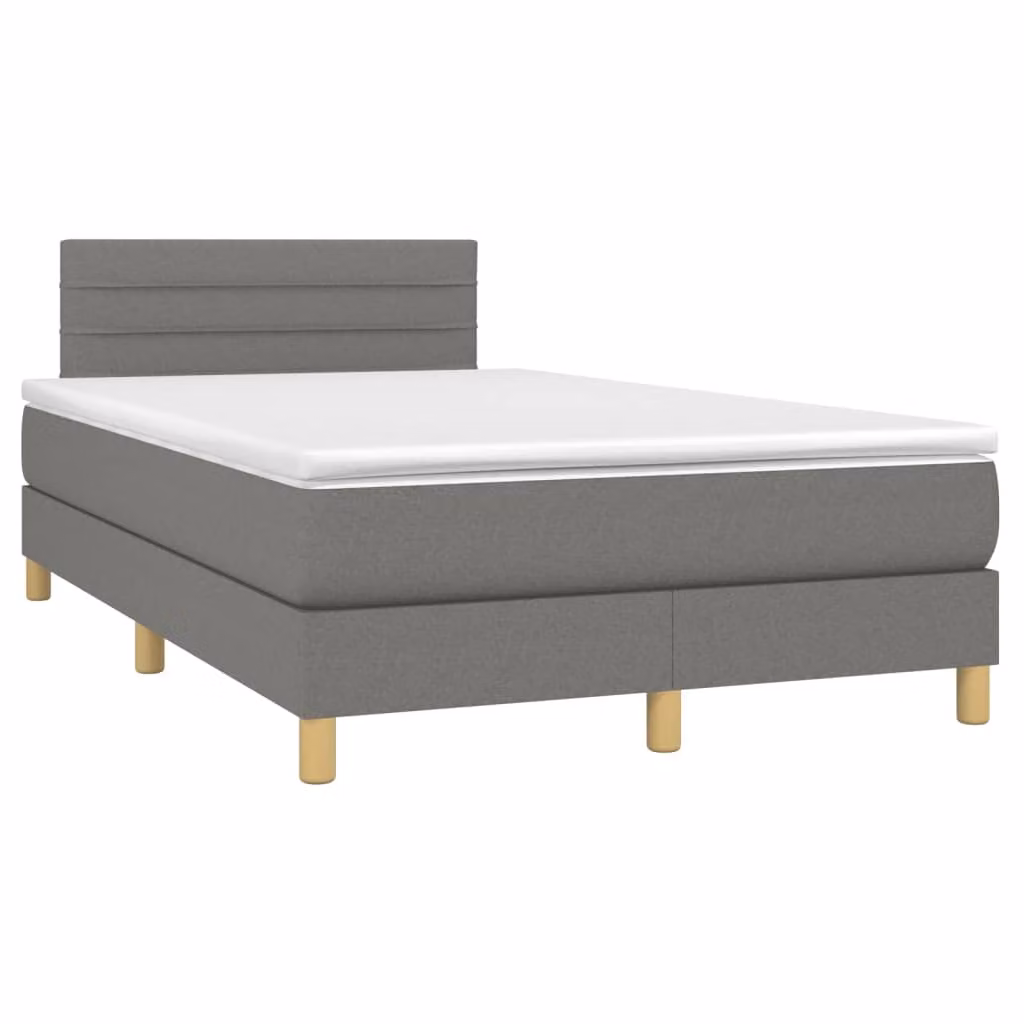 Maison Exclusive - Letto a Molle Materasso e LED Grigio Scuro 120x190cm in Tessuto