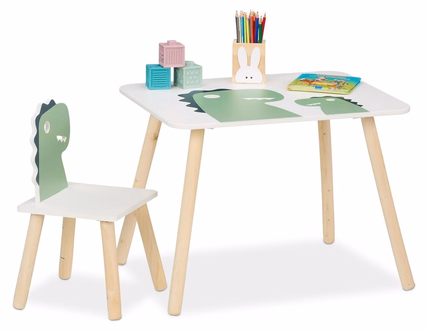 Set tavolo e sedia a forma di dinosauro per bambini - Mobili per bambini piccoli