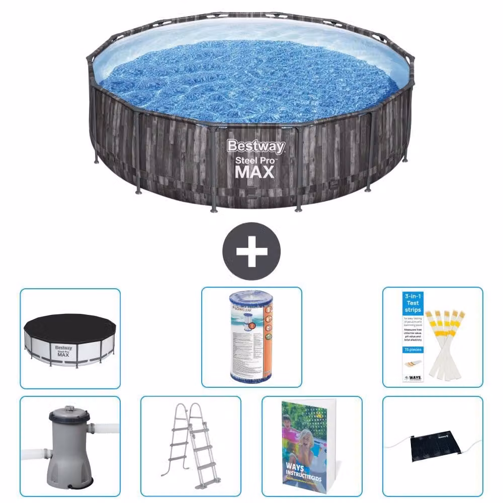 Piscina gonfiabile Bestway Steel Pro MAX, rotonda, 427x107 cm, composta da 6 parti, modello S619