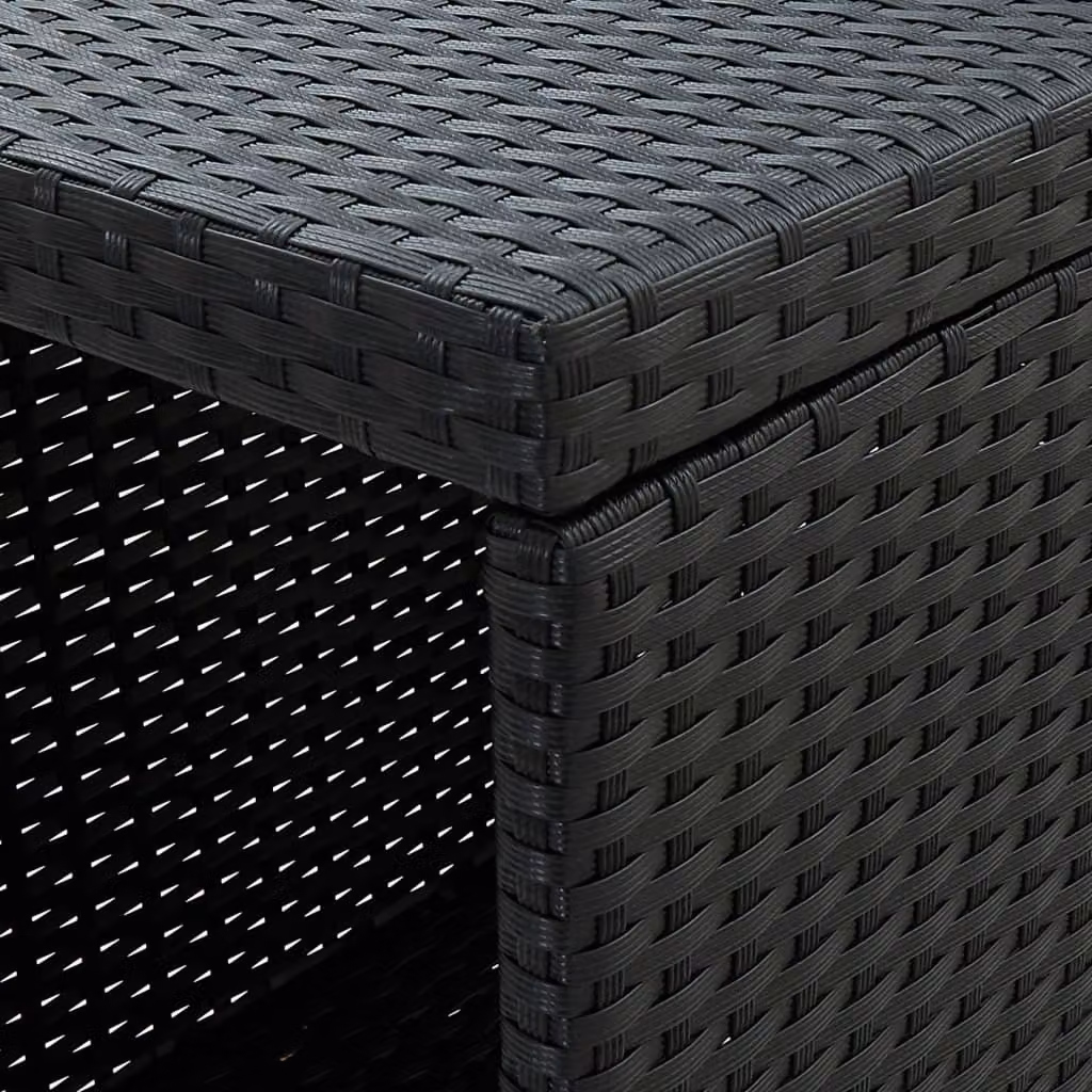 set bar da giardino 5 pezzi con cuscini in poly rattan nero