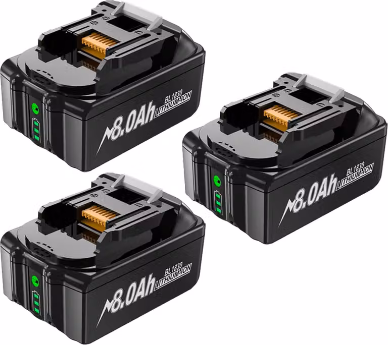 Batteria ricaricabile, capacità 8000 mAh, caratteristiche di sicurezza, 3 pezzi da 8000 Ah
