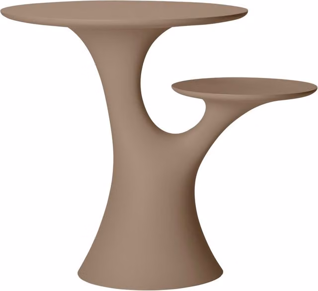 Tavolino Rabbit Tree Qeeboo in polietilene moderno per giardino e soggiorno disponibile in grigio o marrone