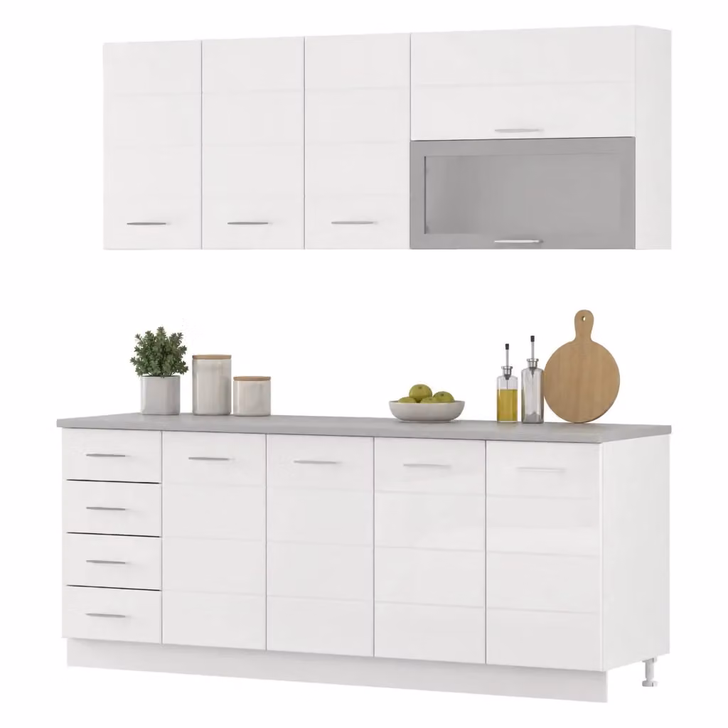 Cucinino Riquew DMORA Bianco Opaco con 4 Cassetti e Ante Scorrevoli – 2