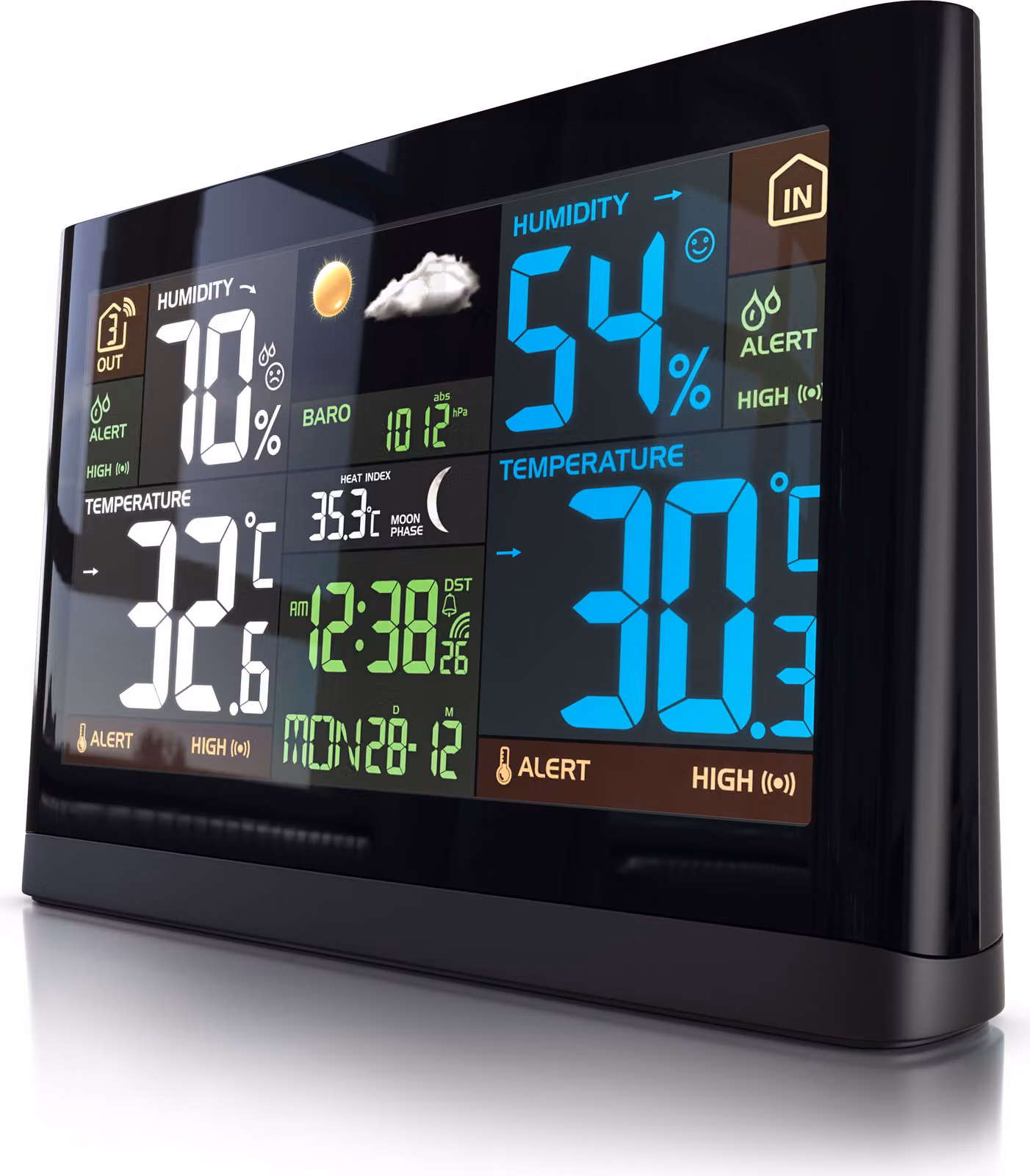 BEARWARE Stazione meteo wireless - Pressione dell'aria - Andamento della temperatura - Previsioni del tempo