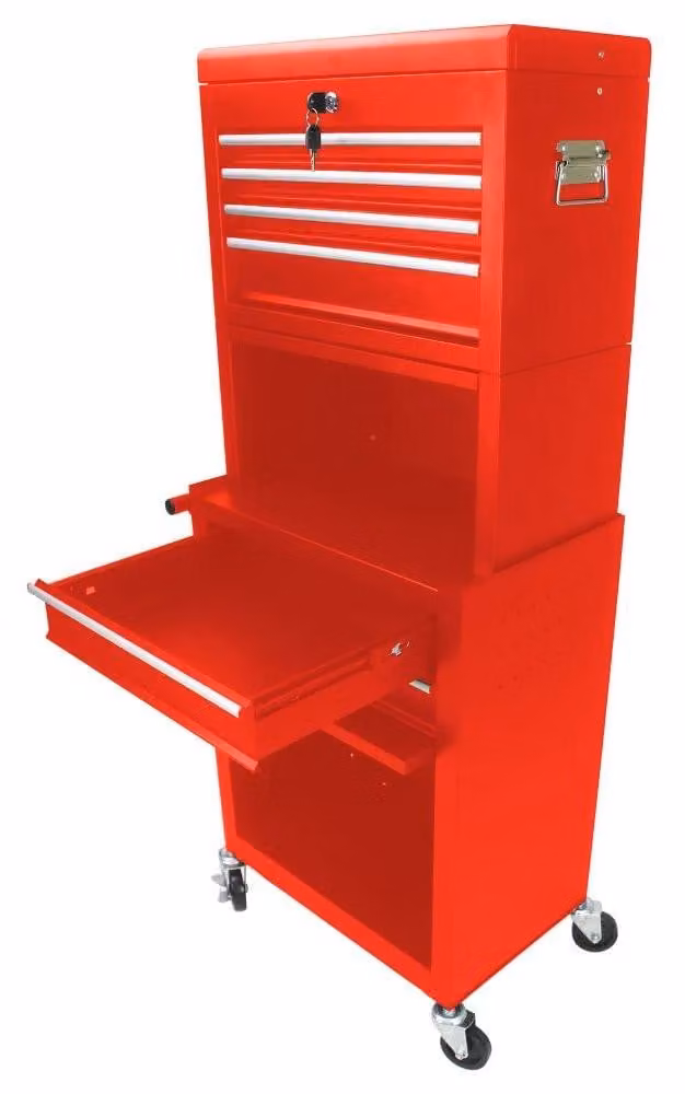 Armadietto per attrezzi, design mobile, versatile sistema di stoccaggio, colore rosso