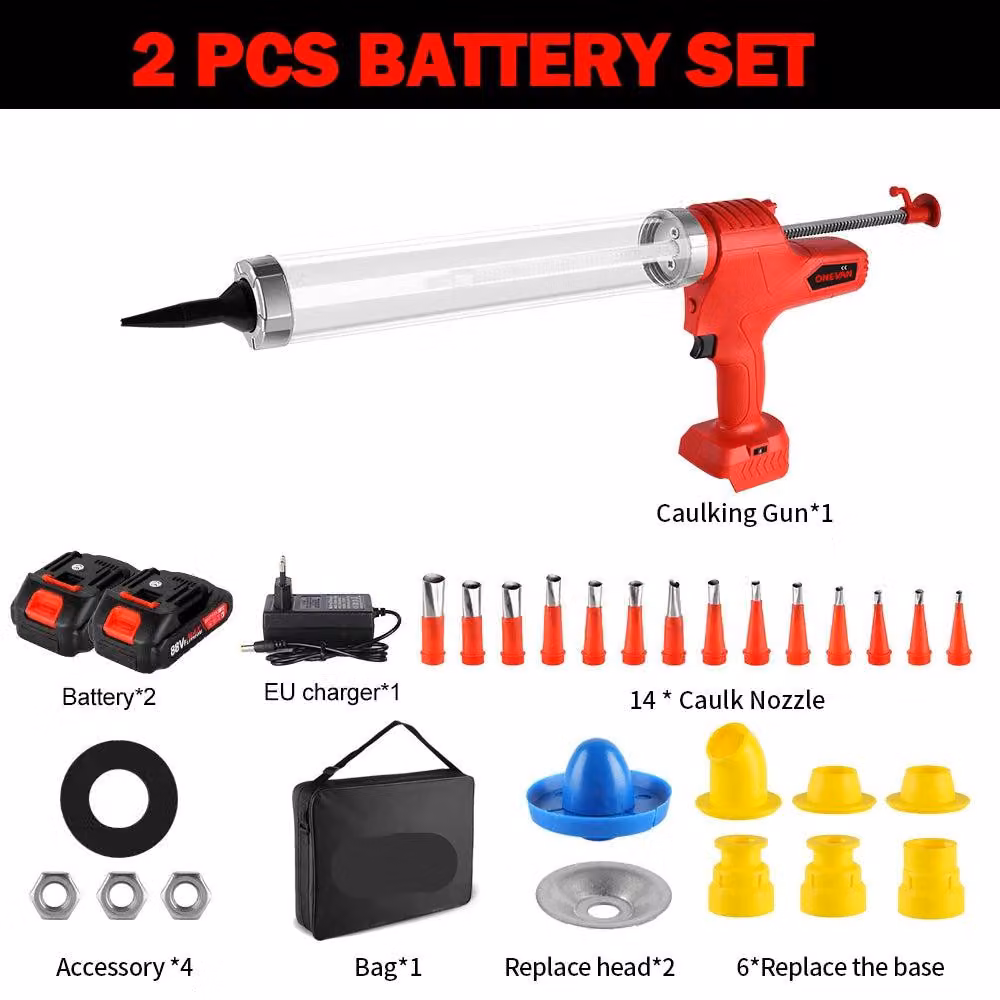 Pistola applicatrice - Pistola a batteria - 6 velocità - 18V - Forza di 10000N - Include 2 batterie