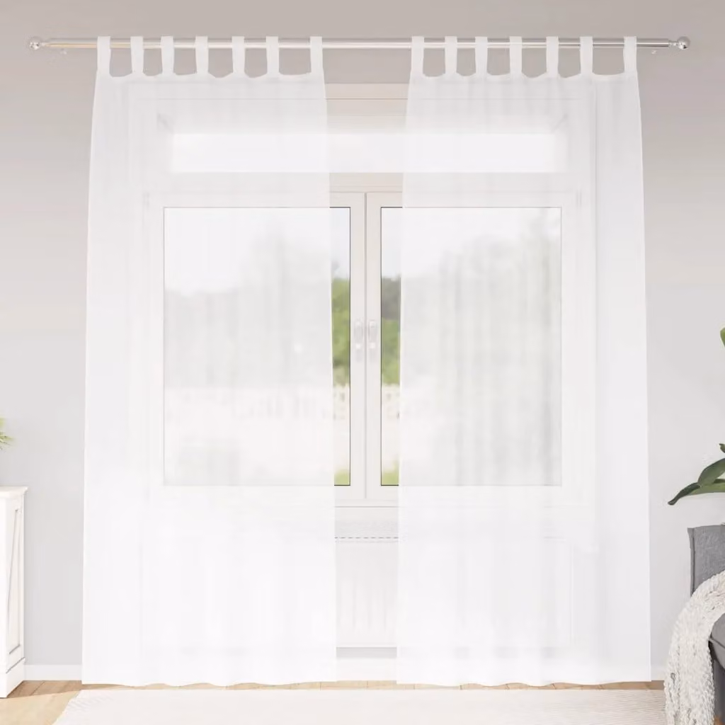 Set di 2 tendine velate vidaXL in poliestere bianco, L: 260 cm x P: 140 cm