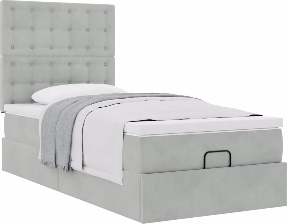 Struttura Letto Pouf con Materassi 80x200 cm in Velluto
