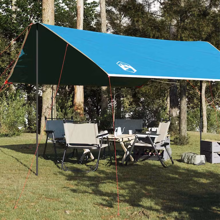 Telone da campeggio impermeabile vidaXL in poliestere blu L: 460 cm, P: 305 cm, H: 210 cm