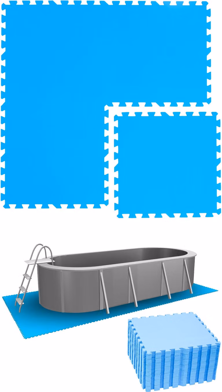 6,6 m² di sottofondo per piscina - 28 tappetini in EVA 50x50 sottofondo per piscina - set di tappetini per sottofondo