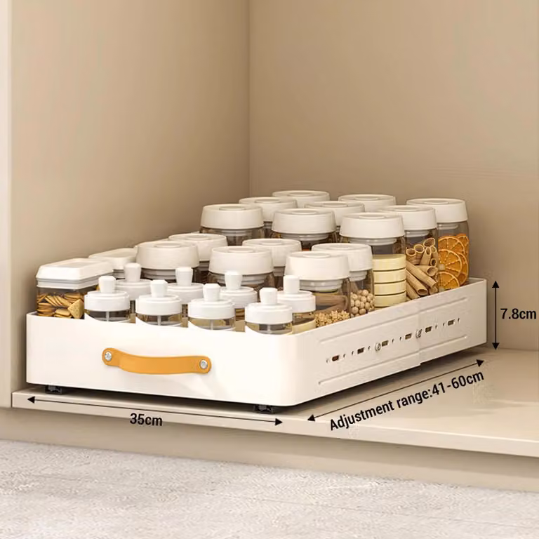 Armadio da cucina – Mobile contenitore estensibile con cassetti – Scaffale per cucina – Larghezza 35 cm