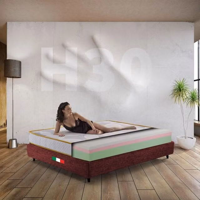 Materasso Ibrido Comfy Line in Memory Foam e Water Foam, Anallergico e con Regolazione della Temperatura, Colore Bianco, L/P/H: 100 x 190 x 30 cm