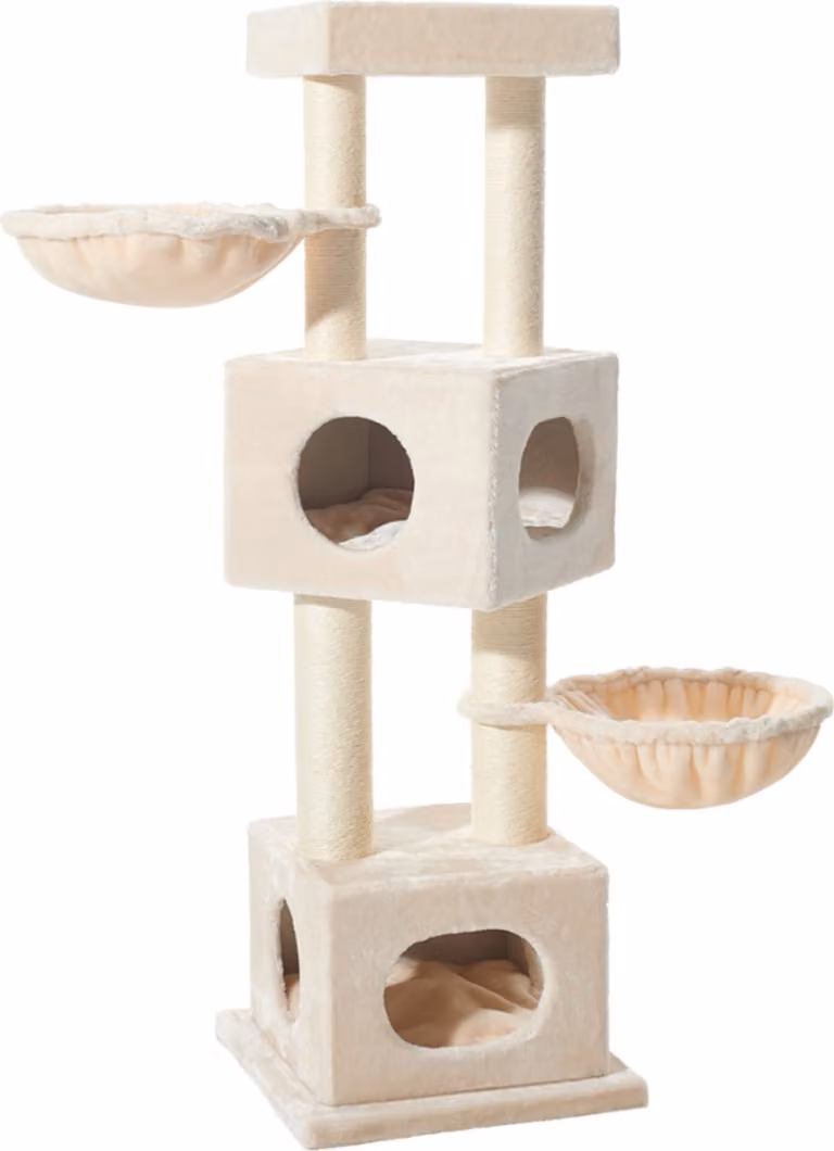 Albero per gatti Nobby "MERSIN" crema; 50 x 50 x 152 cm