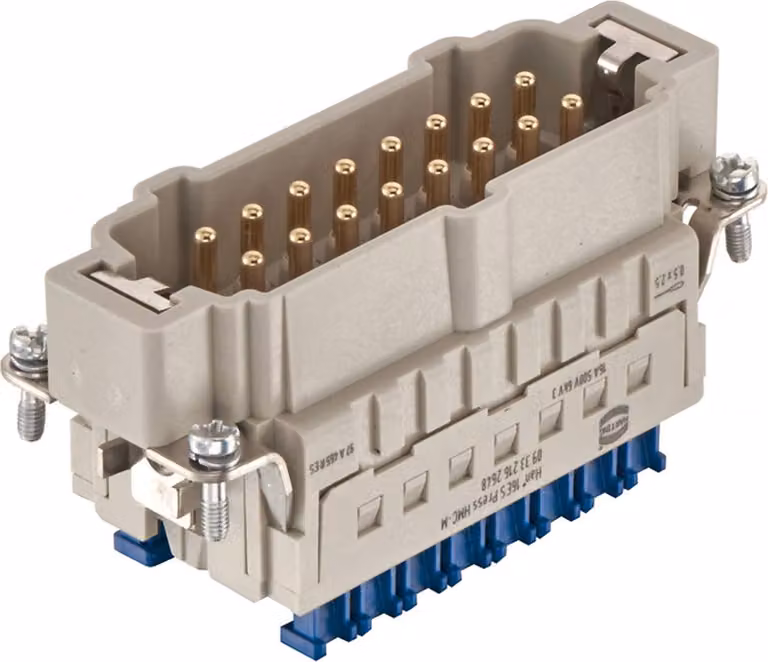 HARTING Han 16ES Press HMC Inserto femmina (F) Connessione a molla a gabbia Press, 16 poli+PE 500V, 16A - 1 pezzo