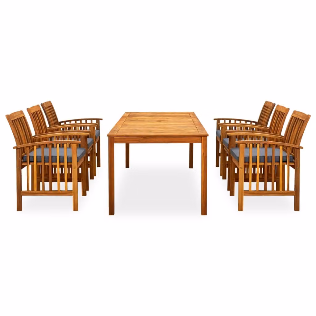 vidaXL set da pranzo da giardino 7 pezzi con cuscini in legno massiccio di acacia