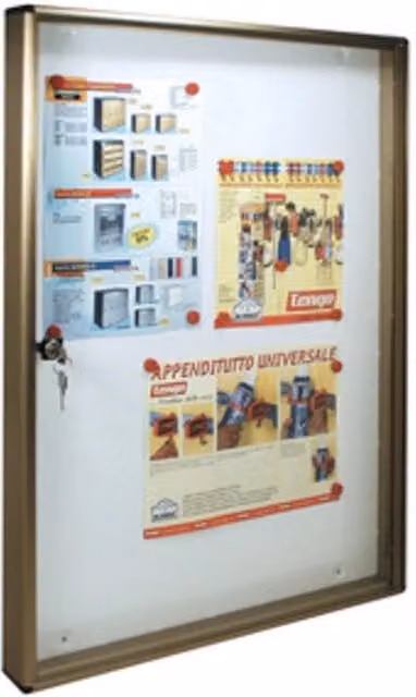 Bacheca porta avvisi magnetica in alluminio Trimec colore bronzato H: 73 cm, L: 55 cm, P: 5 cm