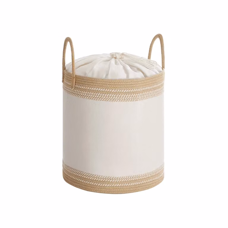 Cesto Portabiancheria con Coperchio, Marrone Cammello / 60 L
