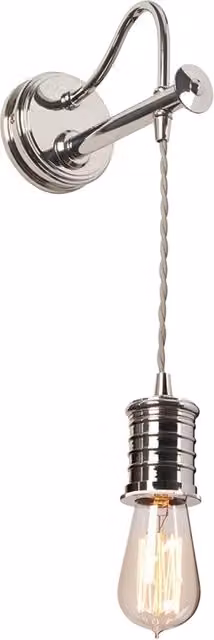 Applique Contemporanea Elstead Lighting in Metallo con Douille Regolabile, Disponibile in Ottone o Nichel Lucido, Attacco E27