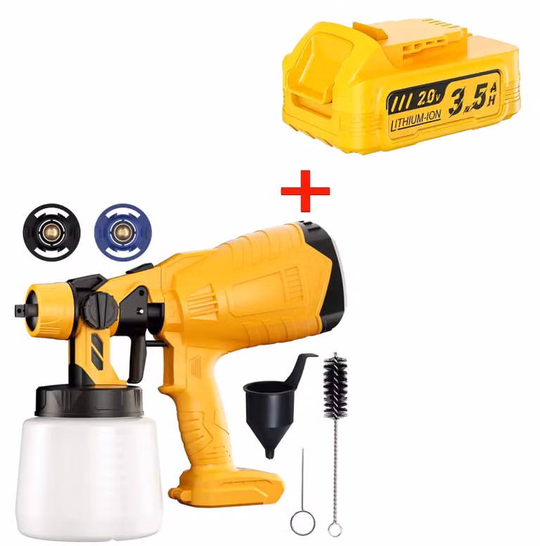 Spruzzatore per vernici da 1000 ml - Pistola a spruzzo elettrica - Senza fili 20 V DCBP034 alimentata a batteria - 3500 mAh agli ioni di litio - Per auto, pareti e casa - Viola
