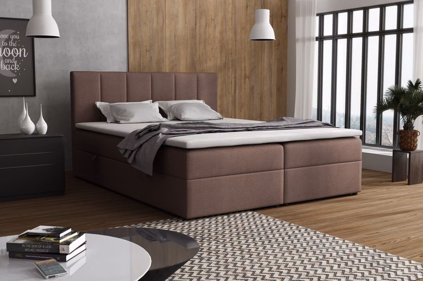 VENASI LISA letto a molle 180x200 con reti H2/H3 materasso MARRONE
