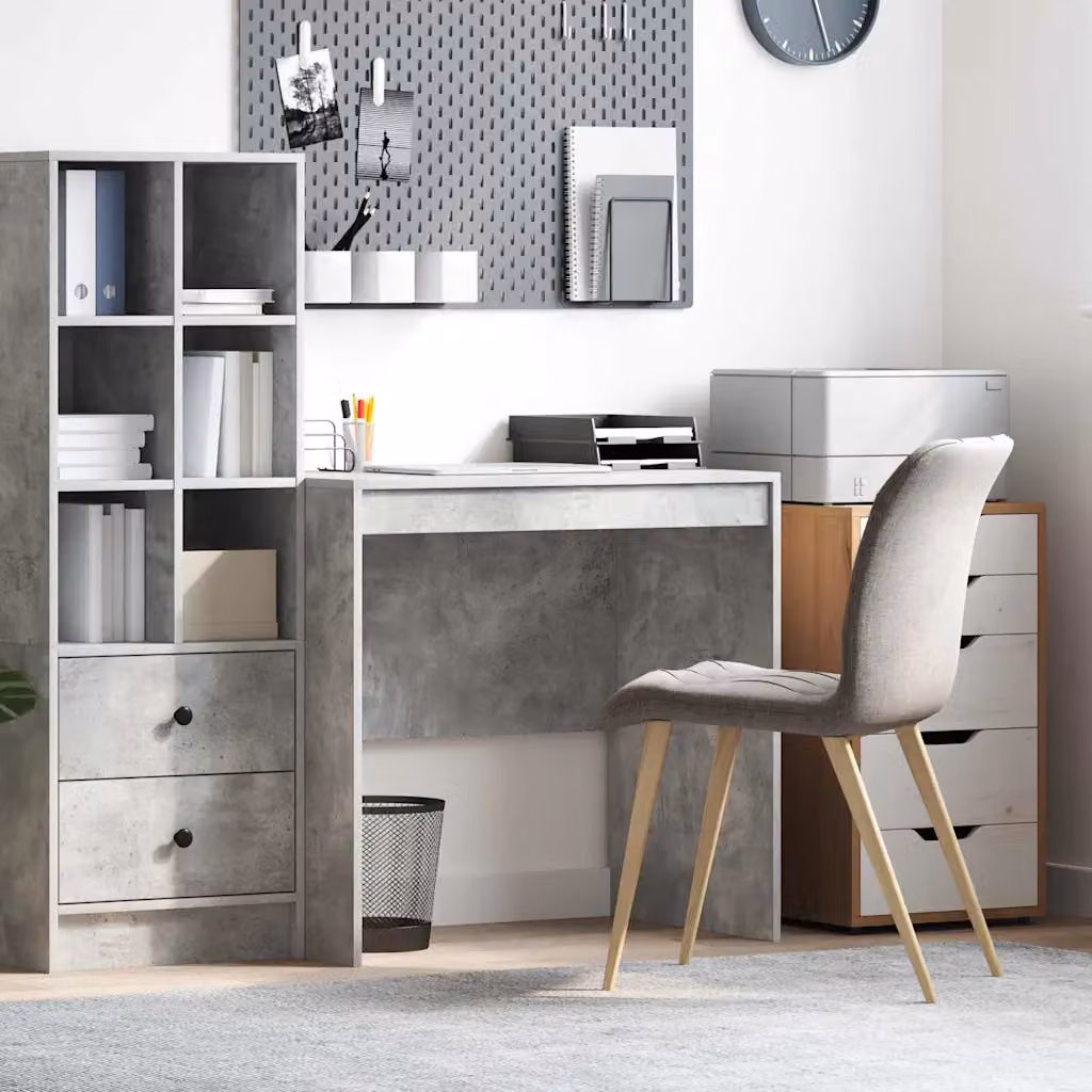 Scrivania minimalista vidaXL in MDF laminato grigio, L: 80 cm, P: 50 cm, H: 76 cm