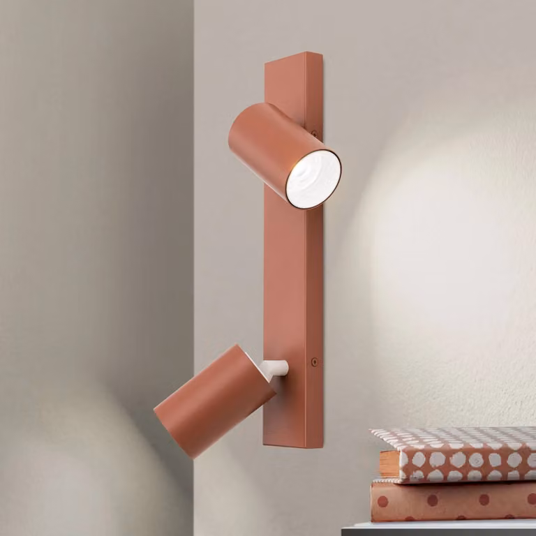 ORION Faretto da soffitto Penn, rosso corallo, lunghezza 35 cm, alluminio/acciaio dimmerabile, Rosso, Soggiorno / Sala da pranzo, Metallo, Moderno, Faretto alogeno