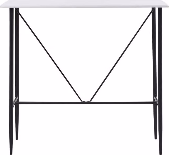 Tavolo da bar moderno vidaXL bianco in MDF e metallo L/P/H: 120 x 60 x 110 cm