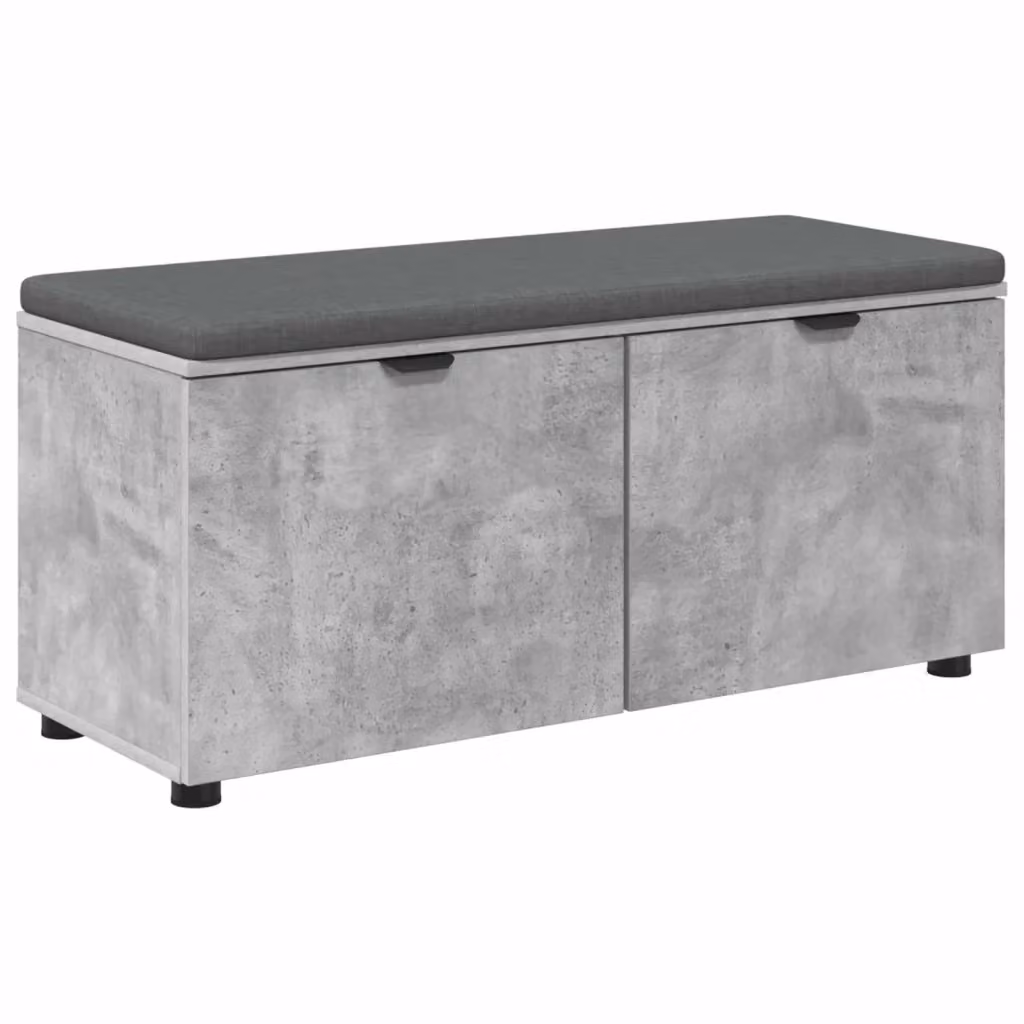 Panca per ingresso con cuscino vidaXL in stile moderno, colore grigio, L 100 x P 38 x H 46 cm – 2