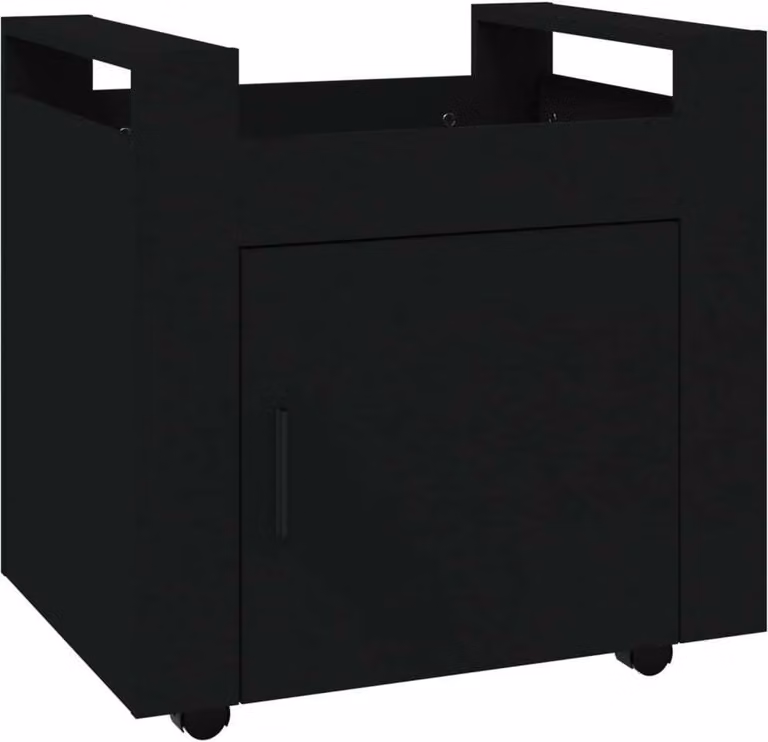 Carrello per Scrivania Nero 60x45x60 cm in Legno Multistrato