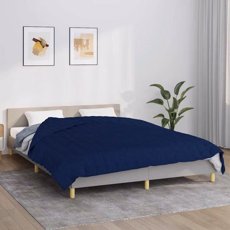 Coperta Ponderata vidaXL Blu 200x200 cm 13 kg in Microfibra e Cotone Traspirante
