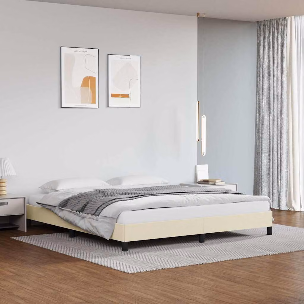 Giroletto vidaXL imbottito in similpelle beige L/P: 160 x 200 cm
