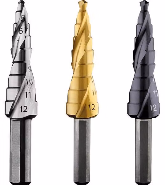 Trapano a gradoni in acciaio ad alta velocità (HSS), da 4 a 12 mm, diametro 6 mm, lunghezza 66,5 mm, 9 gradoni