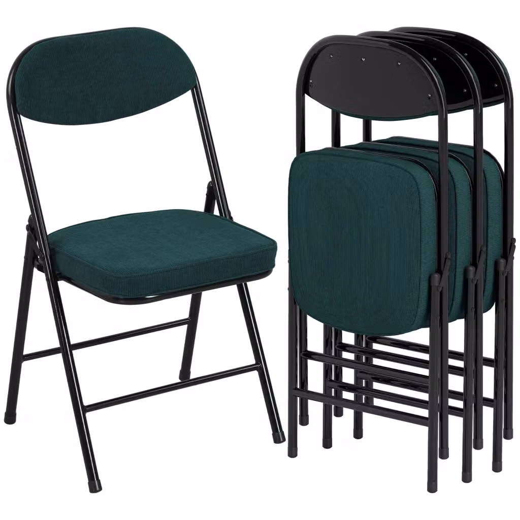 Set di 4 sedie da pranzo imbottite Minimal in velluto blu – 2