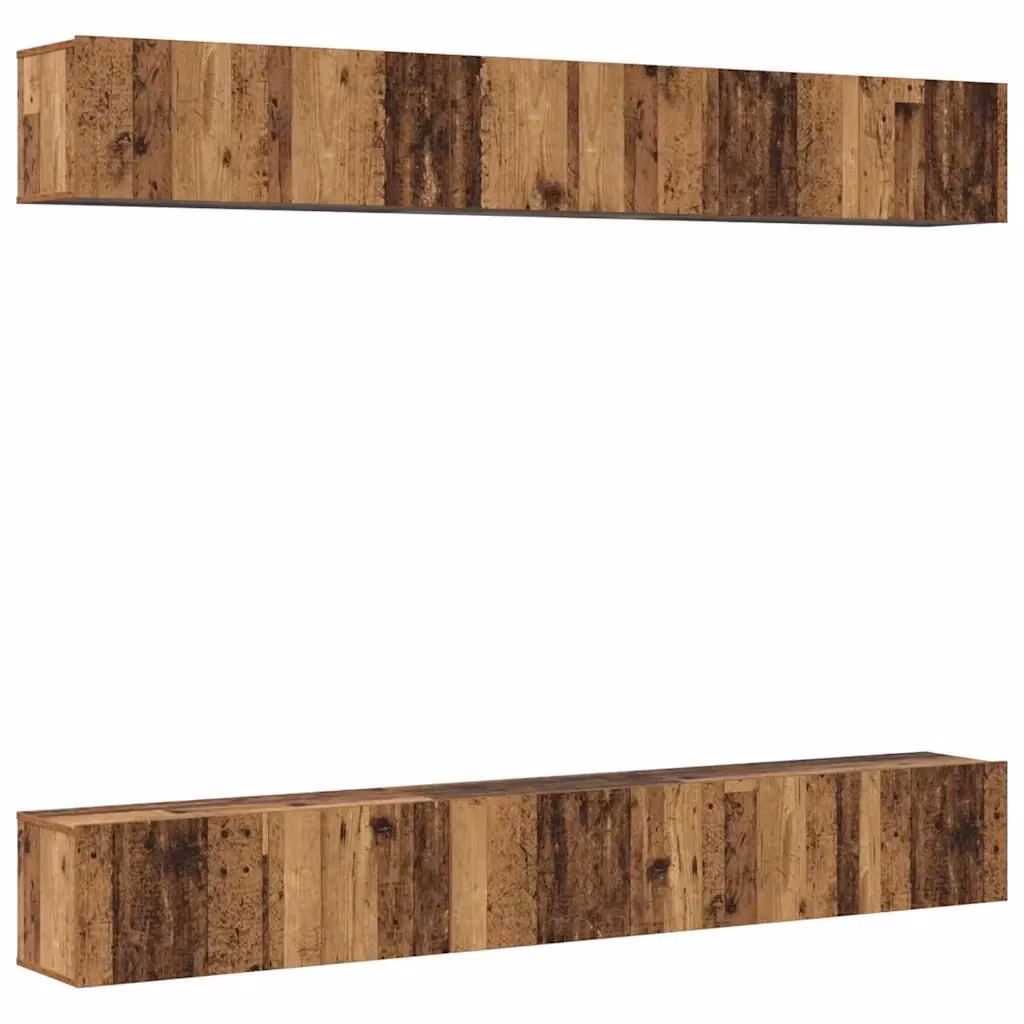 Set mobile TV moderno vidaXL in legno marrone, 6 pezzi, da appendere alla parete – 2