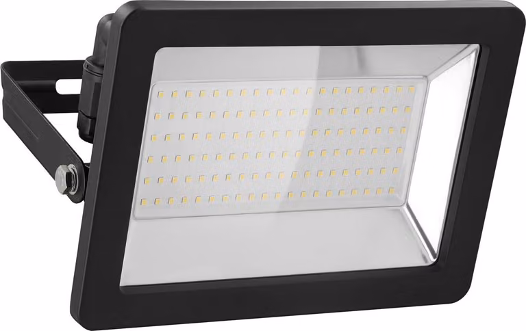goobay Faretto LED per esterni, 100 W con 8500 lm, luce bianca neutra 4000 K e passacavo M16 nero