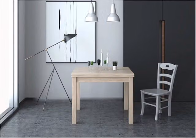 Kit Tavolo Libro 90 x 90 x 180 cm Olmo Azur Line