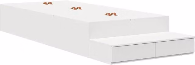 Letto singolo | Letto per adulti | Struttura letto con contenitore Bianco 100 cm Legno multistrato