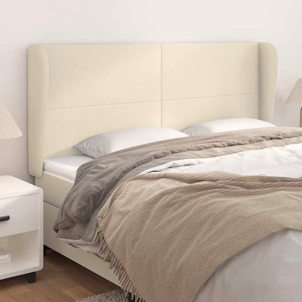 Testiera ad orecchio vidaXL in similpelle beige L: 163 cm, P: 23 cm, H: 118/128 cm