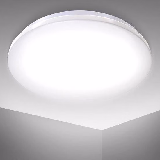 Lampada da soffitto per bagno – Lampada da soffitto bianca per bagno, Ø 29 cm, 4000 K, 1200 lm, 12 W, LED, grado di protezione IP44