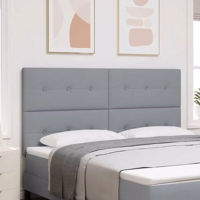 Testiera per letto imbottita vidaXL in tessuto grigio, larghezza 180 cm